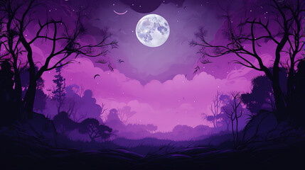 Sale background halloween big moon violet