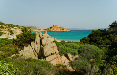 Panorama dell'Isola di Spargi. Arcipelago della Maddalena. Sardegna, Italy
