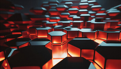 Obraz premium Hexagon shape symmetrical pattern background