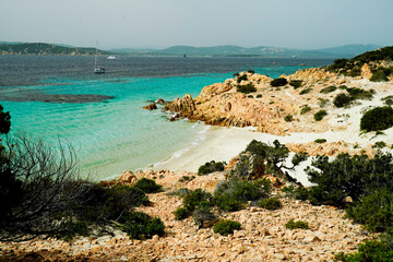 Panorama dell'Isola di Spargi, arcipelago della Maddalena. Provincia di Sassari, Sardegna. Italy