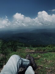 person in the mountains