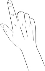 Sketch of hand pointing finger gesture, Forefinger - 646000690