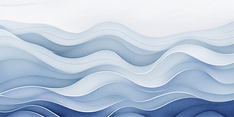 Fototapeta premium Blue wave abstract winter snow background for copy space text. White teal ocean wavy texture, flowing motion. Snowy winter holiday season or water wave illustration. Mobile web new year backdrop.