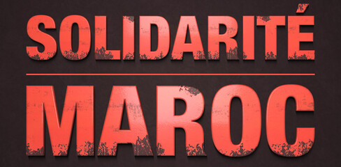 solidarité Maroc grunge rouge