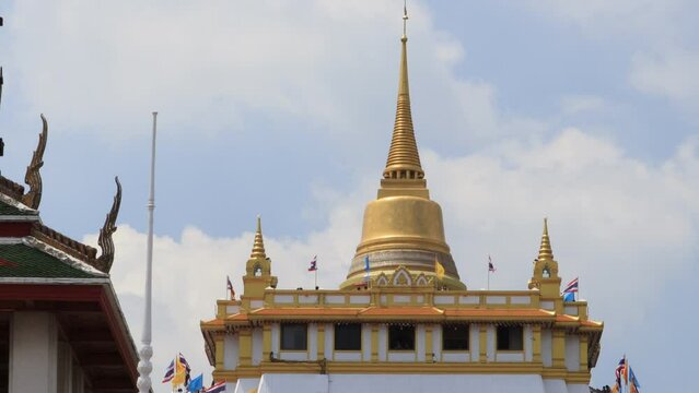 The Golden Mount Wat Saket Ratcha Wora Maha Wihan in Pom Prap Sattru Phai district, Bangkok, Thailand.	

