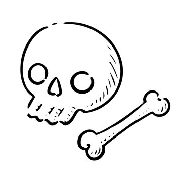 recommend clip art: 手描きの骸骨　モノクロ