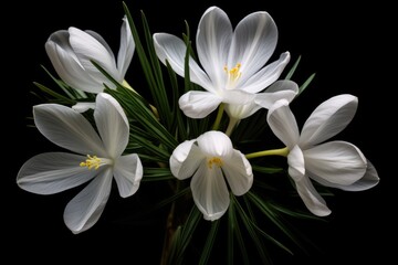 Fototapeta na wymiar Close-up of white crocus flowers
