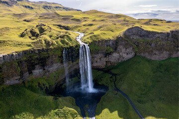 Waterfall Seljalandsfoss in Iceland