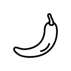 Chili vegetables icon with black outline style. food, vegetable, vegetarian, fresh, illustration, vector, pepper. Vector Illustration