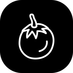 Tomato vegetables icon with black filled outline style. tomato, vegetable, fresh, food, icon, vector, vegetarian. Vector Illustration