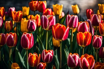 red and yellow tulips