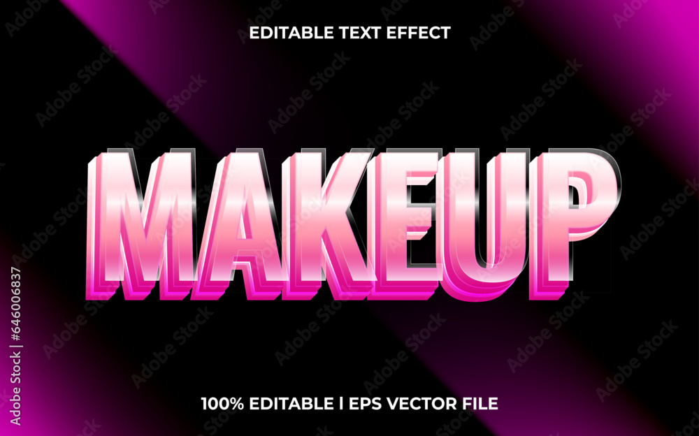 Poster make up 3d text effect with glow theme. typography for products tittle