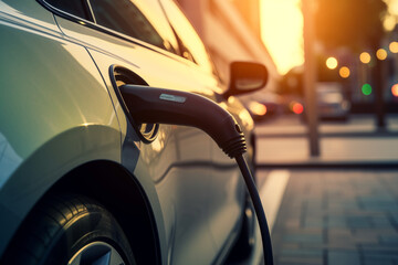 Electric vehicle charger at ev stations
