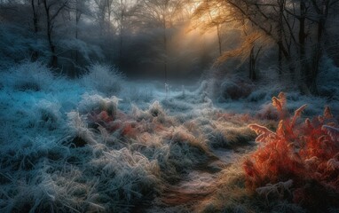 Fototapeta premium Morning winter landscape 