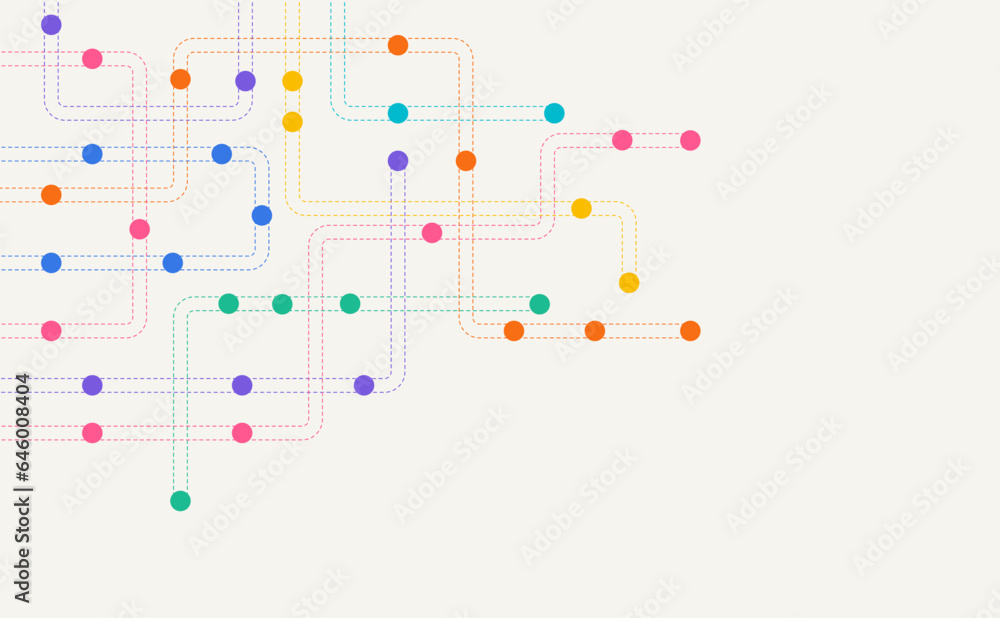 Poster circuit connect lines and dots. network technology and connection concept. decentralized network nod