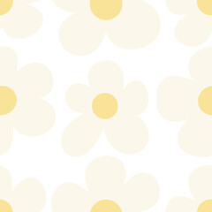 Seamless pattern with abstract minimal daisy flowers.cute Floral spring and summer background. Perfect for fabric design, wallpaper, apparel. illustration