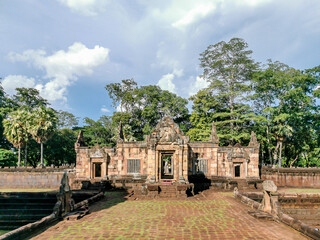 Fototapeta na wymiar Landscape of Mueng Tam Stone Sanctuary,is an ancient castle located in Buriram, Thailand