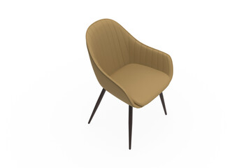 leather chair top view without shadow 3d render