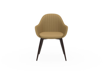 leather chair front view without shadow 3d render