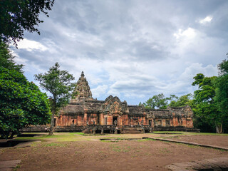 Naklejka premium Landscape of Phanom Rung historical park,is the old architecture about a thousand years ago,located in Buriram Province,Thailand