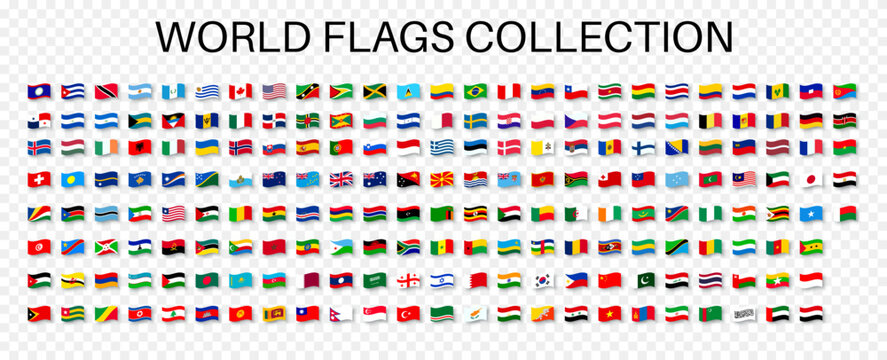 World flags collection. All national flags. Vector EPS 10