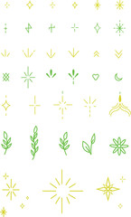 set of icons for your design Vector set of leaf