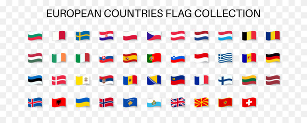 Fototapeta na wymiar European countries flags collection. Vector EPS 10