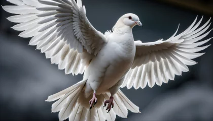Fotobehang white dove flying © Partha