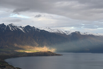 landscape with epic light ray