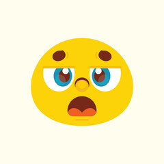 Free vector flat design bored emoji illustration