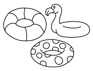 Hand drawn doodle life ring on white background.