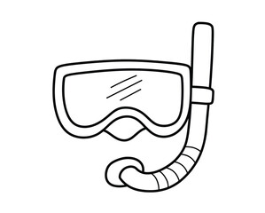 hand drawn icon Mask for swim isolated on white background.