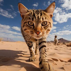 AI, can walking towards camera on desert