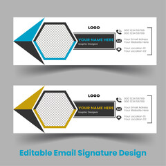 Elegant Corporate Minimal email signature Flat Mail template or email footer and personal Business Mobile Corporate EMAIL signature design