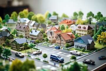 A miniature city model. - obrazy, fototapety, plakaty