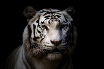 Close up view of white tiger's face