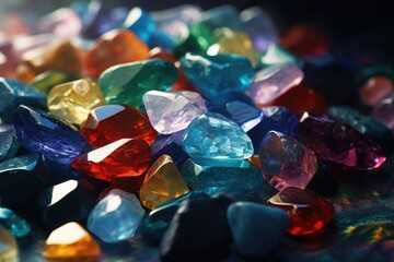Close up view of various gemstones - Powered by Adobe