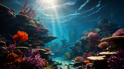 underwater coral reef vibrant colors