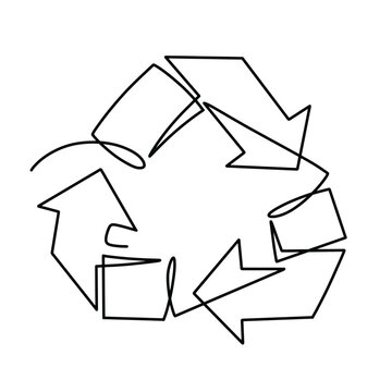 Vector continuous one line recycle illustration