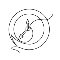 Vector continuous one line O'clock illustration