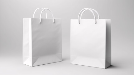 Realistic white shopping bag mockup for branding and corporate identity design