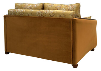 Sofa isolated on white background. Back view. Including clipping path