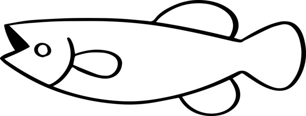 cartoon fish drawing illustration.