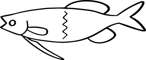 Obraz premium cartoon fish drawing illustration.