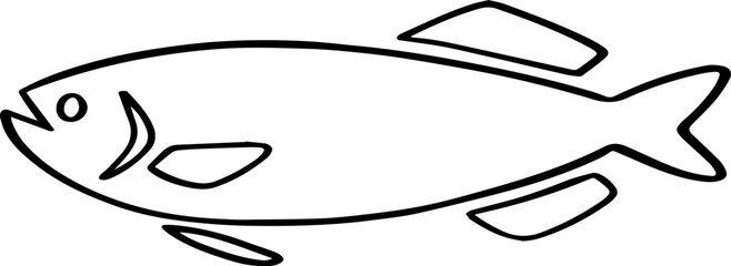 cartoon fish drawing illustration.