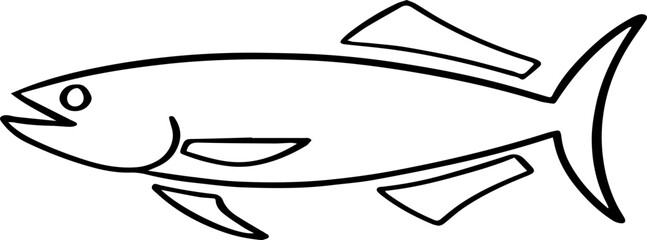 cartoon fish drawing illustration.