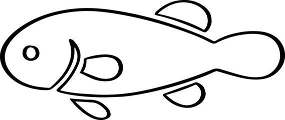 cartoon fish drawing illustration.