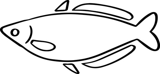 cartoon fish drawing illustration.