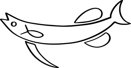 cartoon fish drawing illustration.