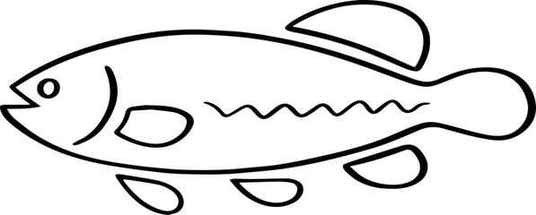 cartoon fish drawing illustration.